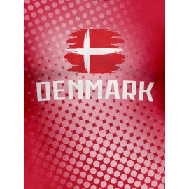 Denmark Country Home Soccer Jersey T-shirt, Professional Sports Fabric Women's Creative Pattern Print, As Gifts For Sports Fans