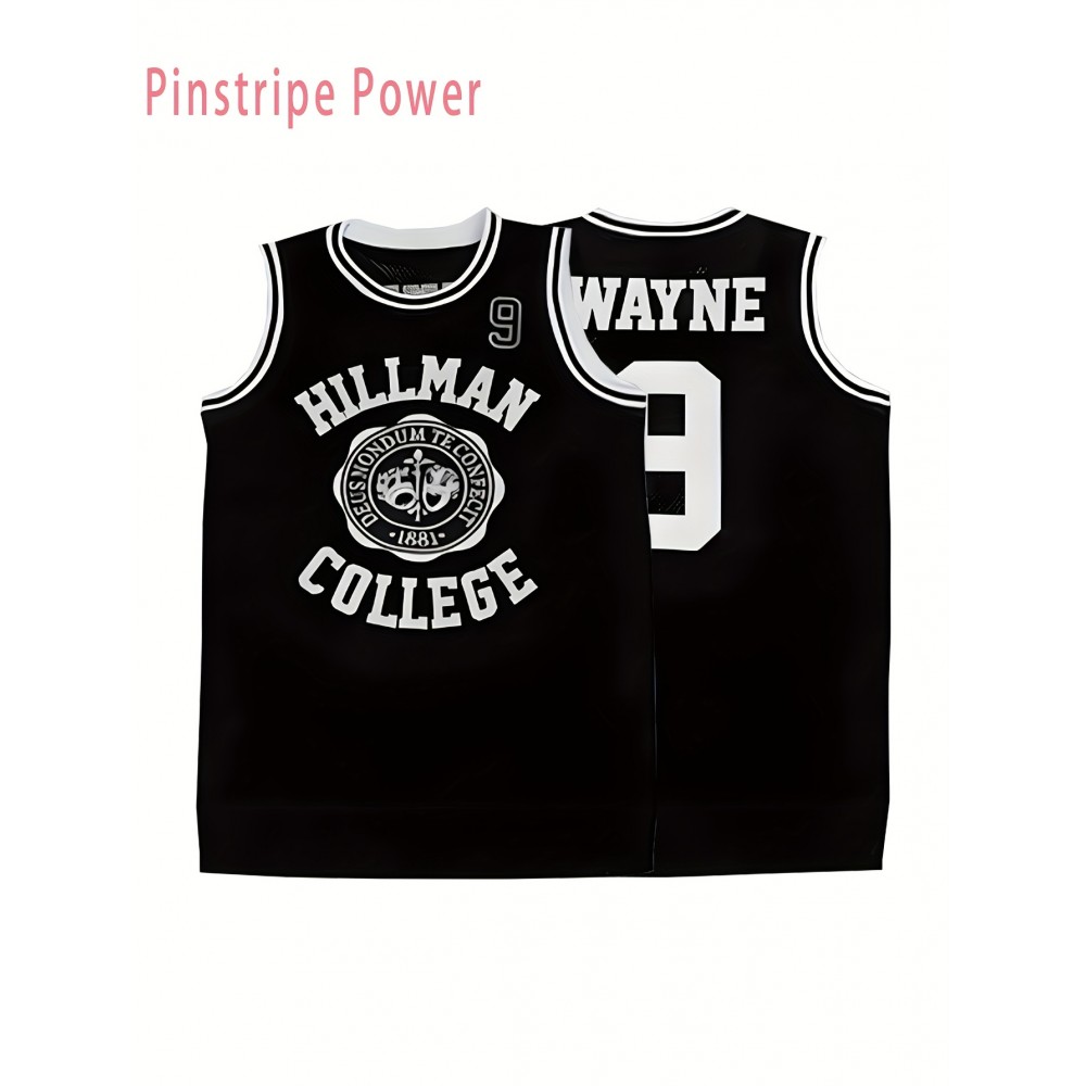 Men's #9 Black Retro Basketball Jersey - Breathable Polyester Loose Fit Sport Shirt with HILLMAN COLLEGE WAYNE Design, S-3XL for Team Training, Casual Wear & Outdoor Activities, Best for Christmas Men's #9 Black Retro Basketball Jersey - Breathable Polyester Loose Fit Sport Shirt with HILLMAN COLLEGE WAYNE Design, S-3XL for Team Training, Casual Wear & Outdoor Activities, Best for Christmas