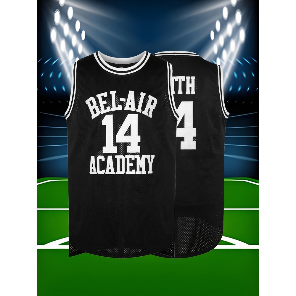Men's #14 Black Retro Basketball Jersey - Sleeveless Polyester Tank Top with Embroidery, Round Neck, Loose Fit for Sports, Training & Casual Wear, S-3XL Men's #14 Black Retro Basketball Jersey - Sleeveless Polyester Tank Top with Embroidery, Round Neck, Loose Fit for Sports, Training & Casual Wear, S-3XL