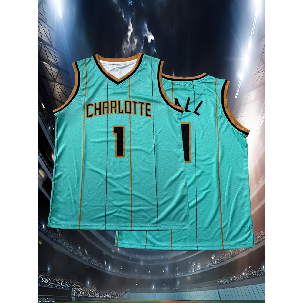 Men'S Basketball Suit # 1 Light Green Round Neck Embroidered Polyester Knitted Loose Micro Elastic Fabric S-XXXL Men'S Basketball Suit # 1 Light Green Round Neck Embroidered Polyester Knitted Loose Micro Elastic Fabric S-XXXL