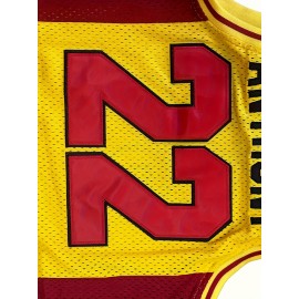 Men'S Oak Hill 22 Sports Jersey, Polyester V-Neck, Slight Stretch Knit Fabric, Loose Fit, for Casual, Running, Training, Hiking, Basketball, Adult & Couple, Universal Fit