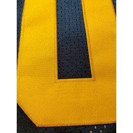 Men's #10 Dark Blue Retro Mesh Embroidery Sport Jersey : V-neck short sleeves Breathable Sports T-shirt For Training Competition