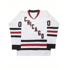 Men'S #00 Embroidery White ice hockey Sport Jersey : V-neck short sleeves Breathable Sports Uniform For Training Competition