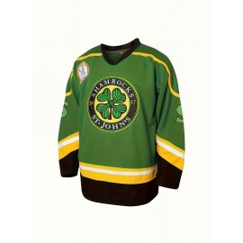 3 Ross The BOSS Rhea Hockey Jersey for Men, ST John's Shamrocks Stitched with EMHL Patch Green Black