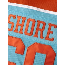 Men'S Blue # 69 Ice Hockey Sports Shirt, Loose Embroidered Long Sleeves, Sports Fashion Casual, Street Breathable