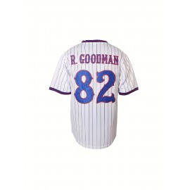 Men's #82 Benchwarmers Vintage Baseball Jersey - Reedy Richie Goodman Pinstriped Retro Sports Shirt, Moisture-Wicking Polyester, Loose Fit for Parties, Casual & Athletic Wear