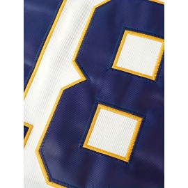 Vintage Hanson Brothers #18 Charlestown Chiefs Hockey Jersey - Blue & White,, Moisture-Wicking Polyester, Long Sleeve, V-Neck Captain's Sweatshirt with Classic Stripes for Sports, Parties & Casual Wear