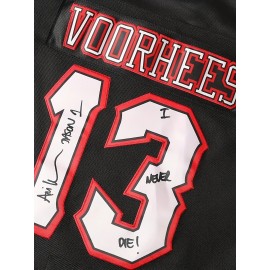 Men'S Voorhees 13 Jason Inspired Hockey Jersey, Polyester Sports V-Neck, Embroidered, Breathable, Lightweight, Moisture-Wicking, Ergonomic Knit Fabric, for Casual, Training, Party, Daily Wear, All-Season