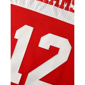 Men'S American Basketball Shirt # 12 Red Basketball Shirt