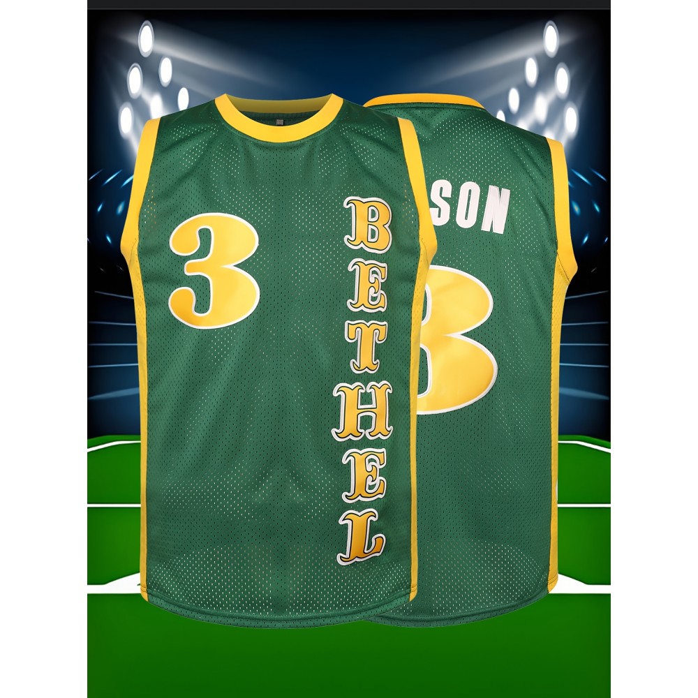 Men'S # 3 Embroidered Basketball Shirt Breathable And Comfortable Sleeveless Sportswear Suitable For Training, Competition, Sports S-3XL Men'S # 3 Embroidered Basketball Shirt Breathable And Comfortable Sleeveless Sportswear Suitable For Training, Competition, Sports S-3XL