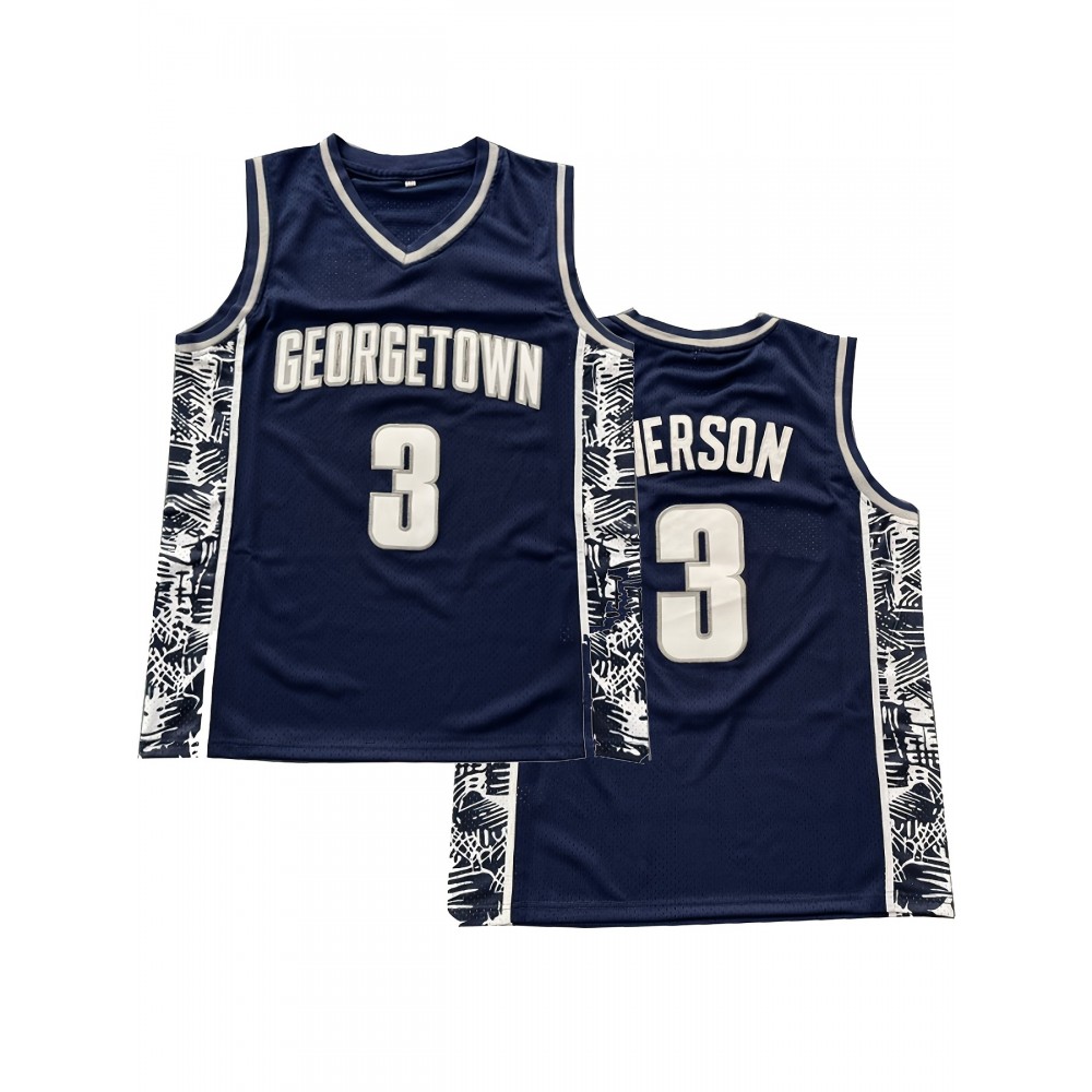 Men's #3 Dark Blue Basketball Jersey - Breathable Polyester, V-Neck, Lettering & Numbers, Perfect for Sports & Casual Wear Men's #3 Dark Blue Basketball Jersey - Breathable Polyester, V-Neck, Lettering & Numbers, Perfect for Sports & Casual Wear