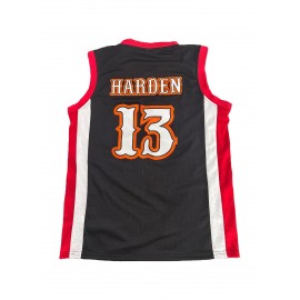 1pc Men'S Artesia Basketball Jersey, Polyester Sports Training Top with Slight Stretch, V-Neck, Loose Fit, Patterned Letter & Number Design, Breathable & Comfortable for Casual, Beach, Party, Team Sports - Sizes S-3XL