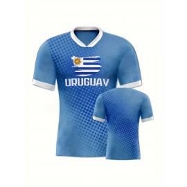 Professional Sports Fabric Women's Creative Graphic Print South American National Team Football Jersey T-Shirt, As Gifts For Sports Fans