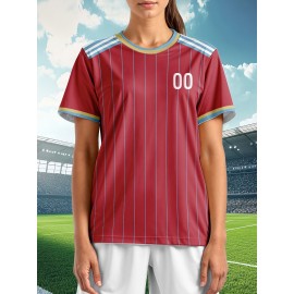 Custom-made large-sized football shirts for women, with custom names and numbers, breathable fabrics for sports, team events, and casual use
