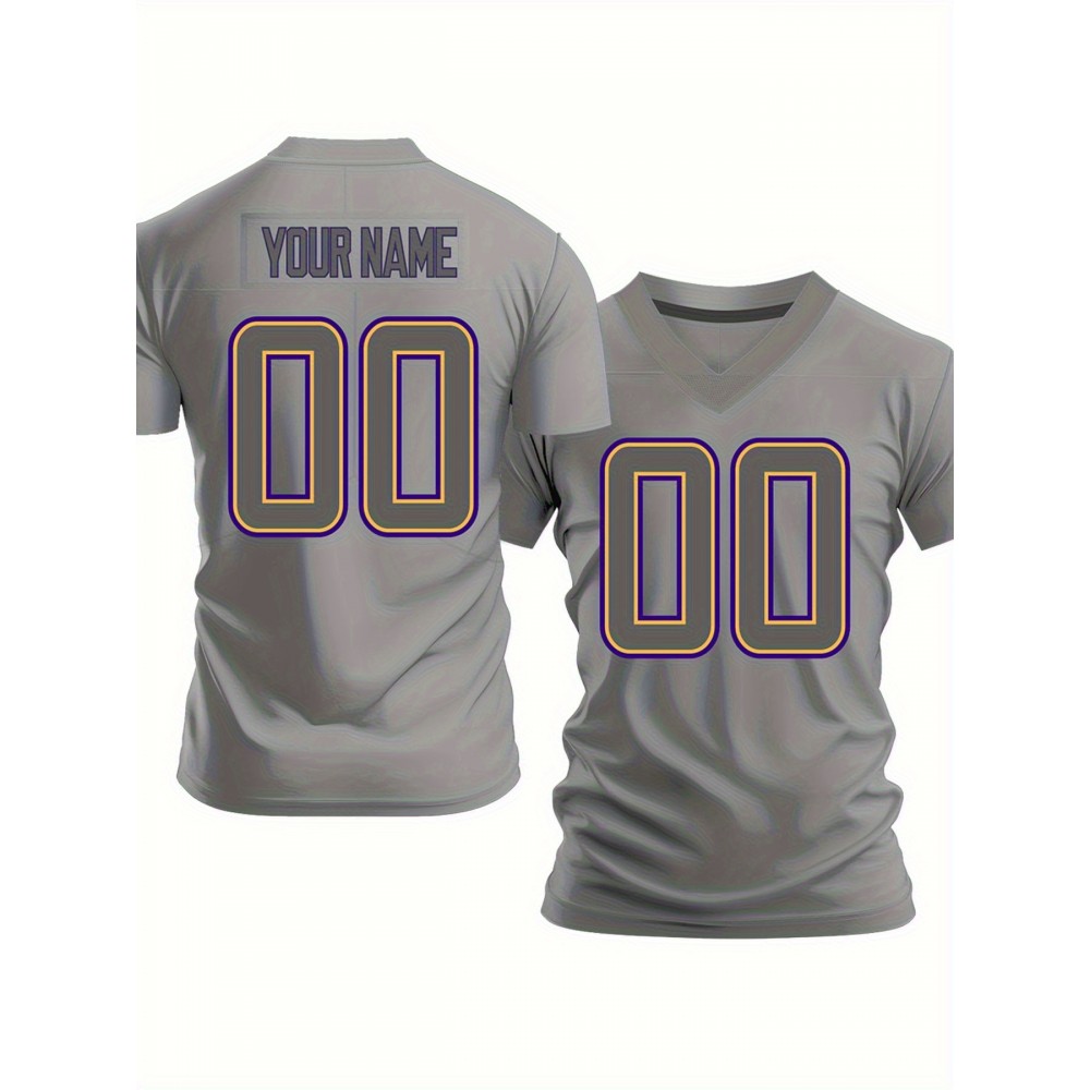 Women'S Plus Size Football Jersey - Customizable Team & Number, Breathable Lightweight Fabric, V-Neck Short Sleeve for Outdoor Sports & Casual Wear, Summer Athletic Wear, Football Jersey, Casual Sportswear, Comfortable Fit, PLUS SIZE Women'S Plus Size Football Jersey - Customizable Team & Number, Breathable Lightweight Fabric, V-Neck Short Sleeve for Outdoor Sports & Casual Wear, Summer Athletic Wear, Football Jersey, Casual Sportswear, Comfortable Fit, PLUS SIZE