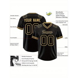 Custom Football Jersey Personalized with Team Name & Number - Women's Large Size Sports Shirt, Navy Blue & Red Color Scheme, Non-Stretch Fabric for Soccer, Team Uniforms, Gifts - Easy-Care Athletic Apparel, Sleeve Stripes, Detailing