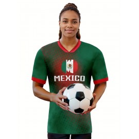 Professional Sports Fabric Women's Creative Graphic Print South American National Team Football Jersey T-Shirt, As Gifts For Sports Fans
