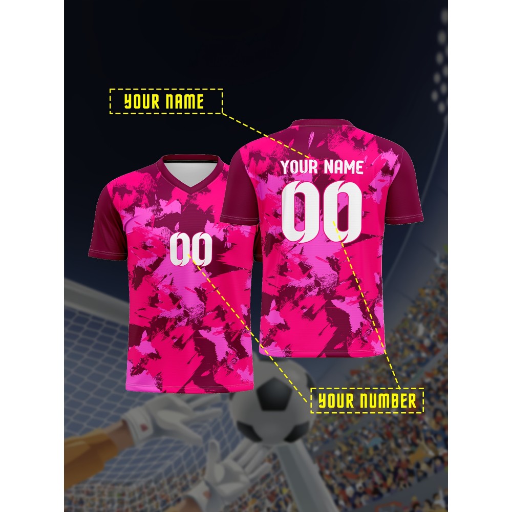 V-neck children's football shirt tops with custom name and number comfortable fit sports leisure outdoor running V-neck children's football shirt tops with custom name and number comfortable fit sports leisure outdoor running