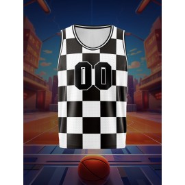 Customizable Kids Basketball Vest, Polyester 100% Knit Fabric, Breathable & Washable, Loose Fit Sports Vest with Personalized Name & Number, Ideal for Training, Parties, Outdoor Activities - Spring/Summer/Fall