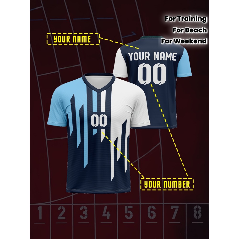 1pc Customizable Kids Soccer Jersey - V-Neck Polyester Football Top with Personalized Name & Number, Medium Stretch, All Over Print, Casual Sports Style for Boys & Girls, Perfect for Training, Beach, Weekend & Birthday Occasions 1pc Customizable Kids Soccer Jersey - V-Neck Polyester Football Top with Personalized Name & Number, Medium Stretch, All Over Print, Casual Sports Style for Boys & Girls, Perfect for Training, Beach, Weekend & Birthday Occasions